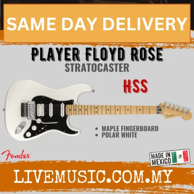 Fender Player HSS Floyd Rose Stratocaster Electric Guitar Maple Fretboard - Polar White