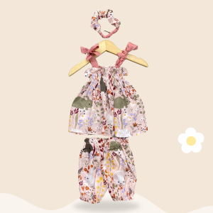 SETELAN PAMELA by MIAGI ONESET BAYI MODEL TALI INCLUDE HEADBAND 3-18 BULAN