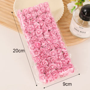 144Pcs Paper Rose Head Simulated Flower 2cm for Wedding Birthday Party Home Decor DIY Bear Rose Valentine Day Gifts