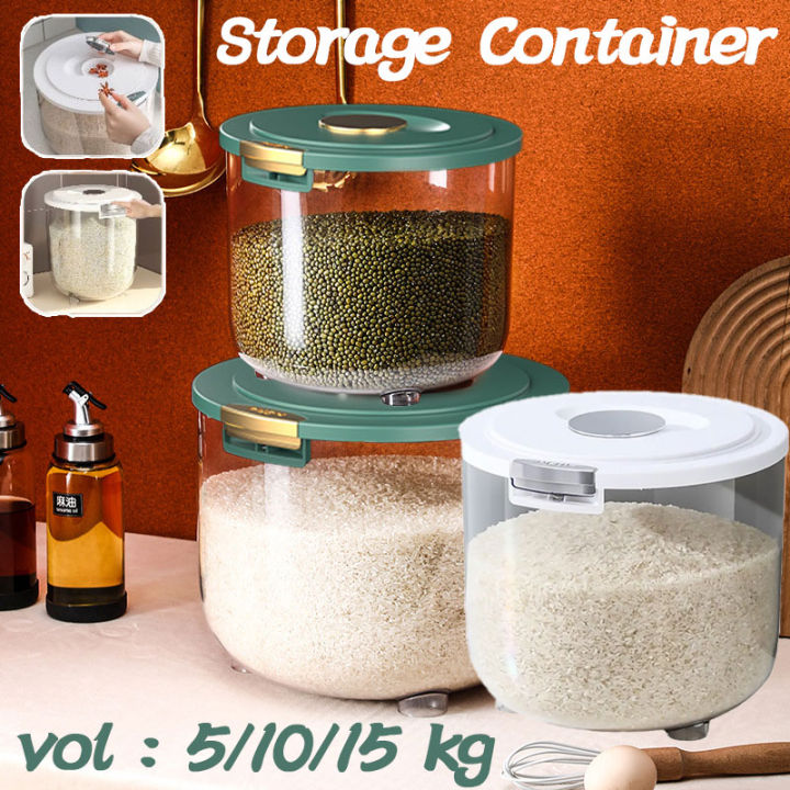 Transparent Rice Bucket Household Transparent Insect and Moisture Proof Sealed Rice Bucket ...