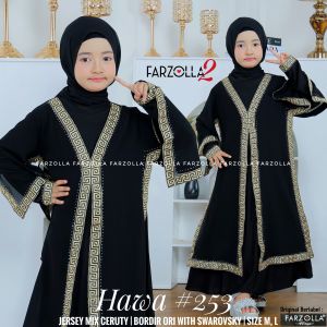Hawa 253 Gamis Abaya Anak Terbaru 2024 Hitam dan Putih BEST SELLER