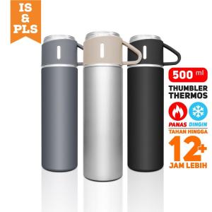 [iS-COD] - Termos Thermos Mini Cup Vacuum Flask Hot and Cool Import A36321-3 / Tumbler Mini Stainless Steel Elegant / Botol Air Minum Cup Mug Panas Dingin 500ml
