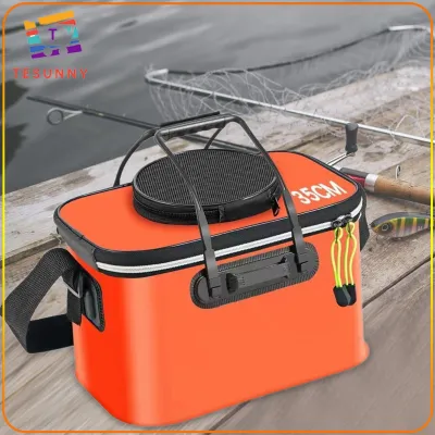 Perfeclan xô đựng cá giỏ câu cá EVA có thể gập lại chắc chắn Túi Câu Cá cơ động lưu trữ có tay cầm xô bảo vệ cá không thấm nước