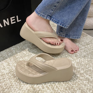 [Free Shipping] New WomenS Summer Flip-Flops For Outdoor Wear Eva Thick-Soled Versatile Sandals WomenS Wedge-Heeled Height-Increasing Beach Shoes