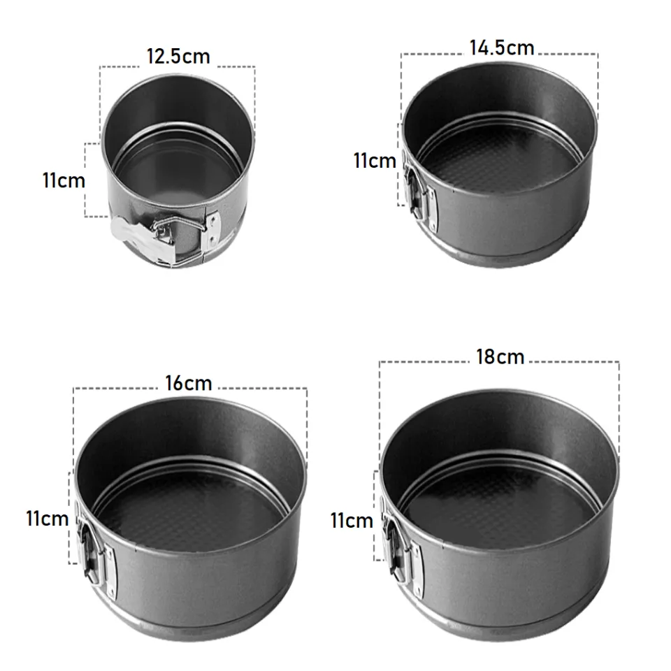 Springform 18cm Round Pan In Inches 【4 Pcs SET】12cm 14cm