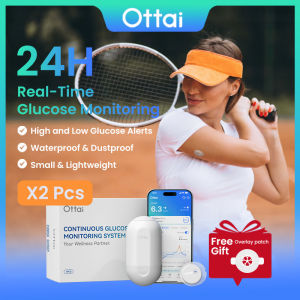 Ottai Continuous Glucose Monitoring System 2PCS Continuous Glucose Meter No Finger Pricking CGM Monitoring Sensor