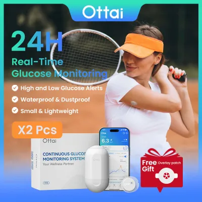 Ottai Continuous Glucose Monitoring System 2PCS Continuous Glucose Meter No Finger Pricking CGM Monitoring Sensor