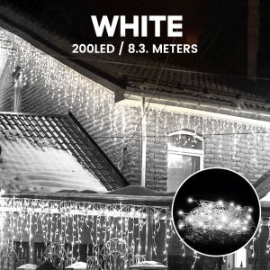 OSQ 8.3 Meters 200 LED Solar Power Christmas Fairy String Light Curtain Light Christmas Light