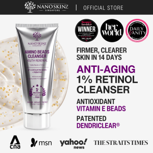 NANO SKINZ 1% Retinol Cleanser 100g with Vitamin E Beads | Gentle Anti-Aging Anti-Acne Exfoliating Cleansing | Skincare Suitable for Sensitive Skin