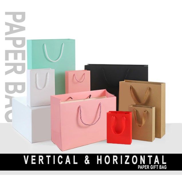 1 Pc (BIG) Gift Bag with Handles Craft Package Paper Gift Box Jewelry