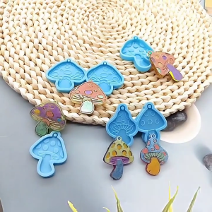 3x Fashion Resin Craft Mushroom Mould Earring Epoxy Silicone Casting Molds Mushroom Shape Resin Earring Mold