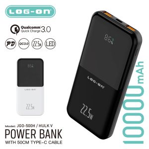 LOG ON POWERBANK HULK V 22.5W 10.000mAh JGO-500H (INCLUDED TYPE C CABLE)