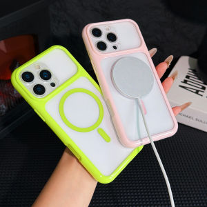 Clear Macaron Color For Magsafe Wireless Charging Military Case For iPhone 17 16 15 14 13 Pro Max Plus Air Hard Shockproof Cover