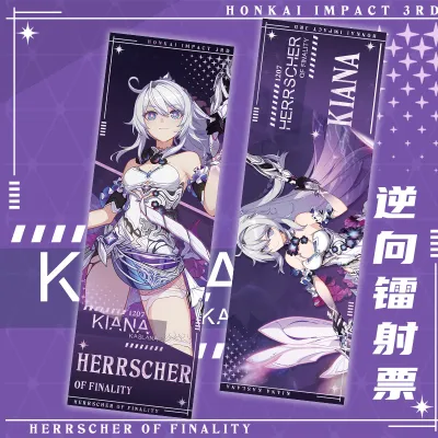 ZJT YE Honkai Impact 3 Laser Card Bookmark Ticket Anime Postcard Elysia Kiana Raiden Griseo Theresa Bronya Girls Gifts JTZ