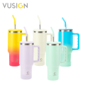 [ของขวัญฟรี] Vusign กระบอกน้ำเก็บความเย็น 1200ml แก้วเก็บความเย็น แก้วสแตนเลส กระติกเก็บความเย็น ขวดน้ําเก็บความเย็น แก้วน้ำ มีหูจับ พร้อมหลอดดูด Water Bottle. 