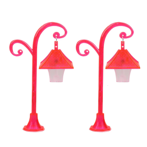 Miniature Street Lamp Model Pathway Light Landscape Lamp for Dollhouses and Garden Scene Displaying Accessories 2PCS