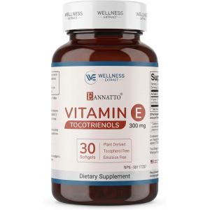 WELLNESS EXTRACT Eannatto Tocotrienols Vitamin E s Tocopherol Free Non-GMO Gluten Free & Antioxidant (125MG 60 Softgels)