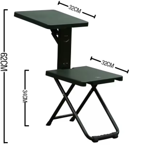 Portable Outdoor Folding Chair Multi-Functional Study Stool Fishing Camping Writing Chair Leisure Furniture Iron Material