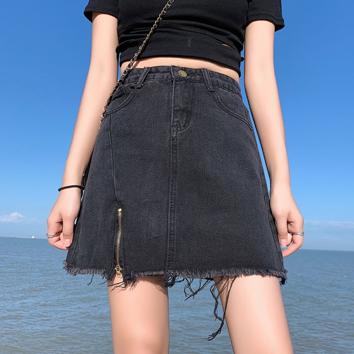 Amazon.com: Women's Button Down Belt Denim Skirt with Pocket Summer Casual  A-Line Short Jean Skirts Distressed Denim Pencil Skirt (Blue, S) :  Clothing, Shoes & Jewelry