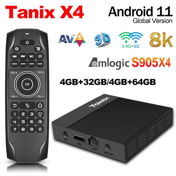 Android 11.0 Tanix X4 Amlogic S905X4 Smart TV Box 4GB 32GB 64GB 2.4G&5G ...