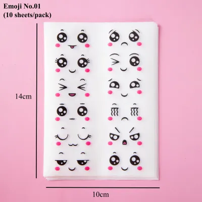 INS Creative Cute Face Emoji Expression PET Waterproof Deco Stickers DIY Decorations Journal Scrapbooking Labels