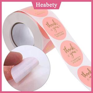 Heabety 500Pcs Cảm ơn bạn Vòng Sticker sổ lưu niệm thư thủ công dán con dấu Nhãn dán quà tặng đám cưới hoa trang trí