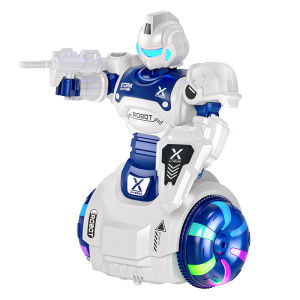 Rotating Dancing Robot Electric Stunt Toy Kids Interactive Musical Light Sliding Action Figure Intelligent Hadiah