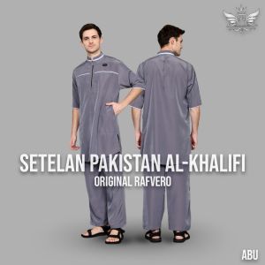 AL-Khalifi Setelan Pria Muslim Indonesia Katun TOYOBO Lengan Pendek > Koko + Celana + Peci + Tasbih