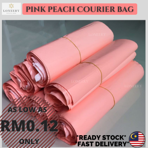 Pink Courier Bag | Beg Kurier | Flyer Plastic Bag | 快递袋 | Packing Mailing Bag | Pink Peach | No Pocket | 10/30/50pcs