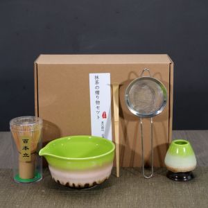 MINIFELE 262 5pcs with Spout Japanese Matcha Tea Set Bamboo Ceramic Food Grade Match Bowl Traditional Reusable Japanese Chasen Stirring