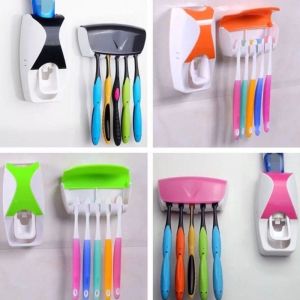 MESH Dispenser Odol Dan Tempat Sikat Gigi - Automatic Toothpaste Squeezing Device - Random Color