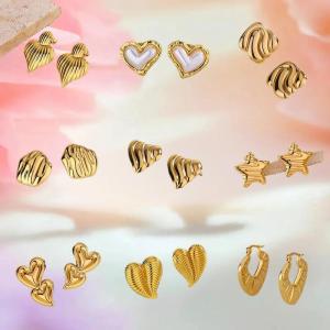 Hmeme Thời Trang Vàng Màu Bông Tai Zircon Trang Trí Kim Loại Dangle Bông Tai Cổ Điển Hollow Drop Bông Tai Phụ Nữ Hợp Thời Trang Đồ Trang Sức Quà Tặng