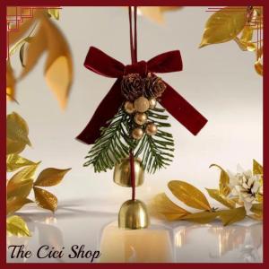 [The Cici Shop] Butterfly Knot Pinecone Bell Hanging Ornament Wall Car Gate Xmas Tree Pendant Ornament Home Christmas Tree New Year Decoration