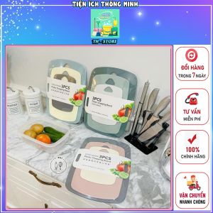 Thớt nhà bếp. Bộ 3 thớt nhựa kháng khuẩn chống ẩm mốc. Bộ thớt nhiều màu 3 kích thước cho các loại thực phẩm - BH1