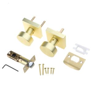 Heavy Duty Square Door Handle Gold Interior Door Knobs with Square Designs Suitable for Bedroom & Bathroom Privacy