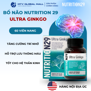 Viên Uống Bổ Não Nutrition29 Ultra Ginkgo Úc Giúp Tăng Cường Trí Nhớ Lưu Thông Máu Huyết Hộp 60 Viên