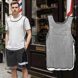 LINSBAYWU Waterproof Transparent Barber Uniform Antistatic Double-sided Salon Hairstylist Apron Gardening Apron Elastic Hairdresser Vest for Beauty Salon Nail