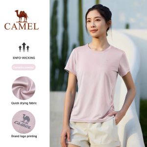 Camel Sports WomensBreathable Fitness T-shirt Loose Quick-drying Short-sleeved Top