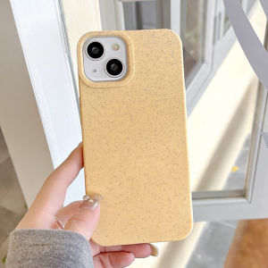 Luxury Simple Solid Color Phone Case Compatible for IPhone 15Plus XR 11 13 14 12 15 Pro Max 8Plus X XS MAX 7 8 Plus Solid Color Degradable Frame Skin Feel Anti-Fall Hard Cover