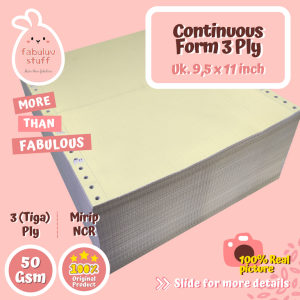 (ISI 10) Kertas Continuous Form 3 ply dan 3 ply PRS 50 Gsm 95 x 11 inch