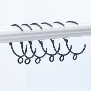 12 PCS Openable Curtain Rings 38mm Inner Diameter Metal Rustproof Drapery Loops for Curtain Shower Curtain Bathroom Shower Rod