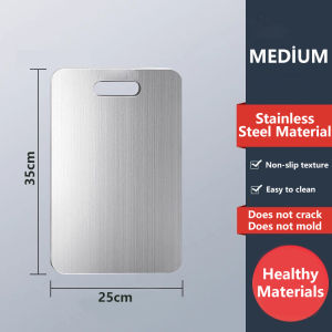Goldstar Thickened 304 Cutting Boards for Kitchen Dual-sided  Stainless Steel Antibacterial Anti-mould Multifunctional Chopping Board
