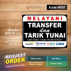 STIKER MELAYANI TRANSFER DAN TARIK TUNAI + LAMINASI KODE MTDT HITAM