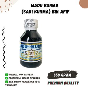 MADU DARI KURMA DATE HONEY BIN AFIF 350gr Madu Korma Sari Trombosit Hemoglobin DBD Demam Berdarah
