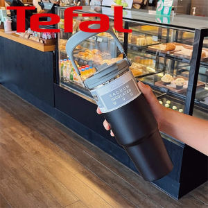 2026 Tefal แก้วน้ำเก็บความเย็น แก้วเก็บความเย็น กระติกน้ำร้อน ขวดน้ำ water bottle แก้วสแตนเลส304/900ml รุ่นใหม่ล่าสุด พร้อมหูหิ้ว แบบใหม่มีที่จับ หูหิ้ว แก้วกาแฟ