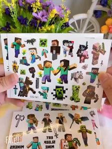 Pelekat Tatu Sementara Gaya Pixel Game Kanak Kanak Tatu Air Parti Birthday Hadiah Budak Lelaki Pixel Game Temporary Tattoo Stickers Kids Birthday Party Water Transfer Tattoo Cartoon Game Theme Gift 像素游戏风儿童纹身贴纸男孩生日派对水转印贴画卡通游戏主题临时纹身贴儿童奖励小礼物 E012