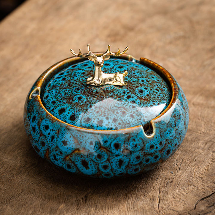 Golden Deer ashtray Creative personality trend home living room with ...