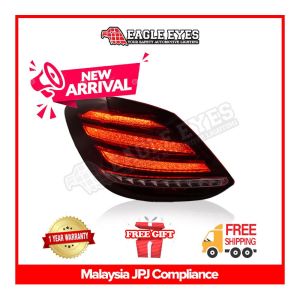 MERCEDES BENZ C-CLASS W205 2015-2021 LED SEQUENTIAL SIGNAL WELCOME LIGHT RED TAILLAMP