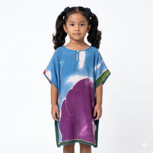 Exclusive Kids Kaftan - (M Size )- 100% Genuine Handmade Batik - Hand-Drawn