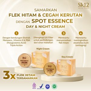 SR12 SPOT ESSENCE DAY & NIGHT CREAM/ KRIM ATASI FLEK HITAM DAN BEKAS JERAWAT/ MENCERAHKAN WAJAH DAN MELEMBABKAN
